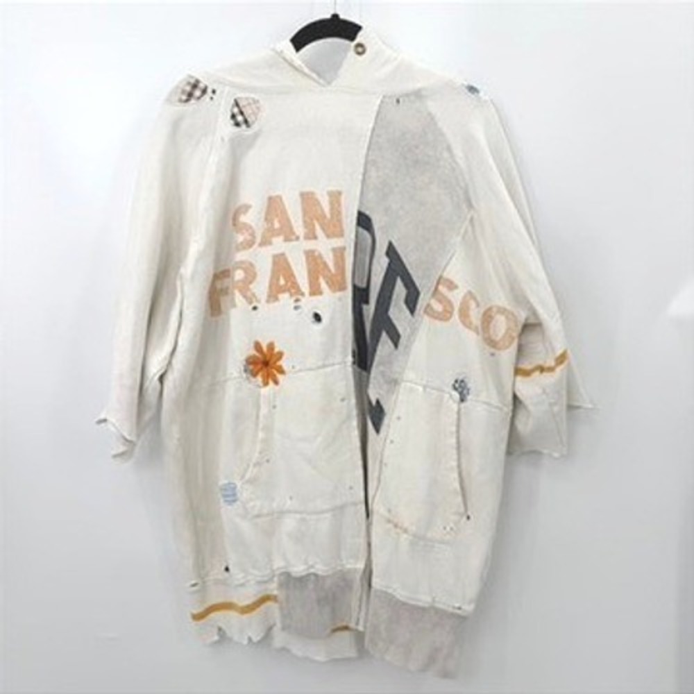 Free People San Francisco Patchwork Hoodie Women M Boho Streetwear Distressed